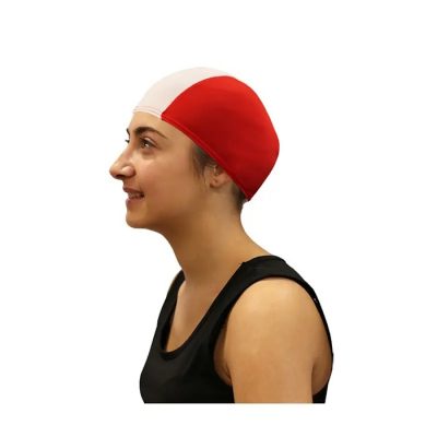 softee junior polyester swimming cap red 1