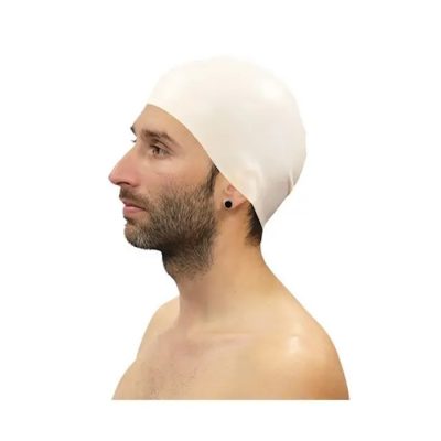 swimming cap silicone softee white 1